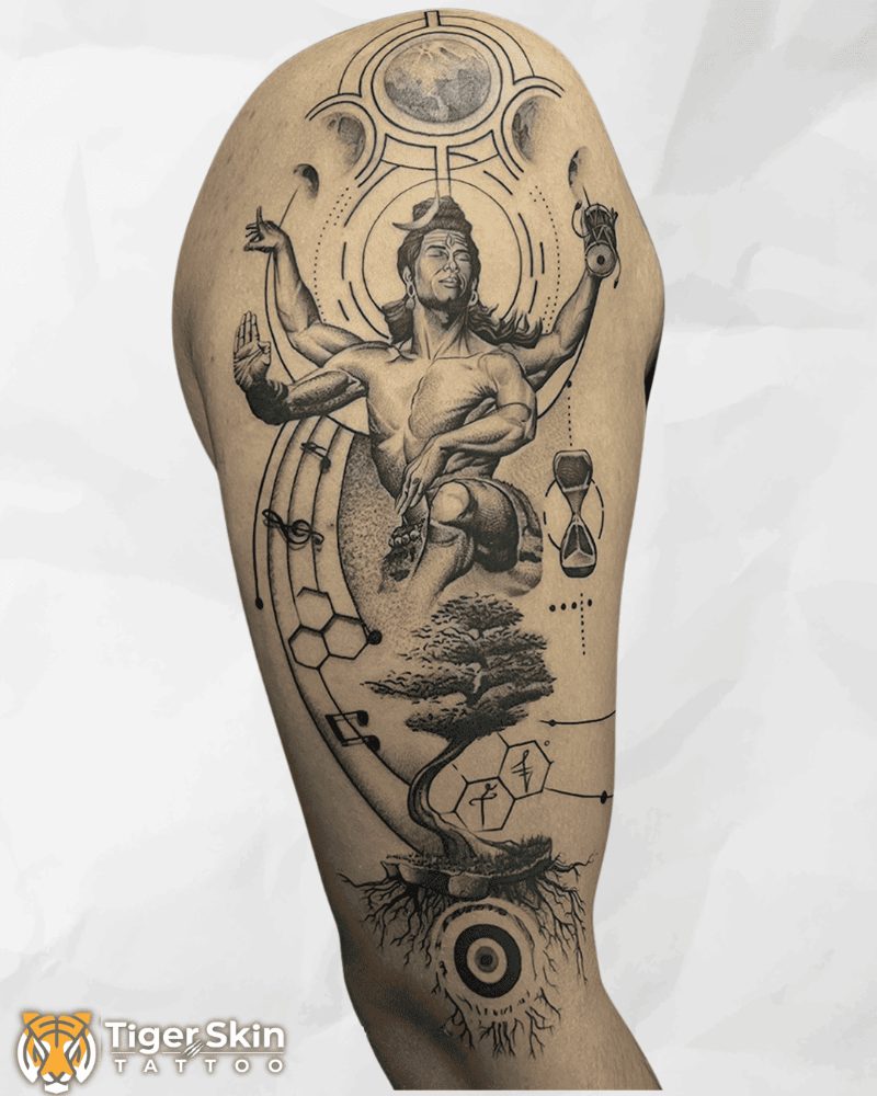 Devotional Radha Krishna tattoo Thane Tiger Skin