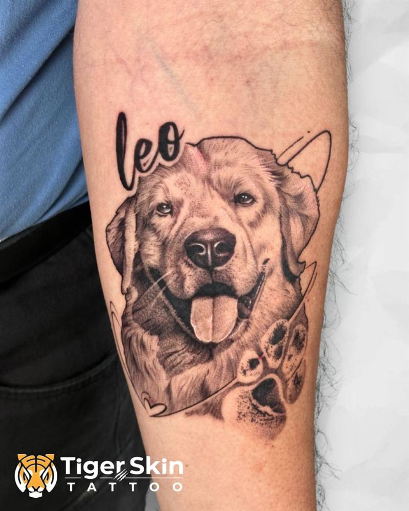 Pet portrait tattoo in Thane by Tiger Skin
