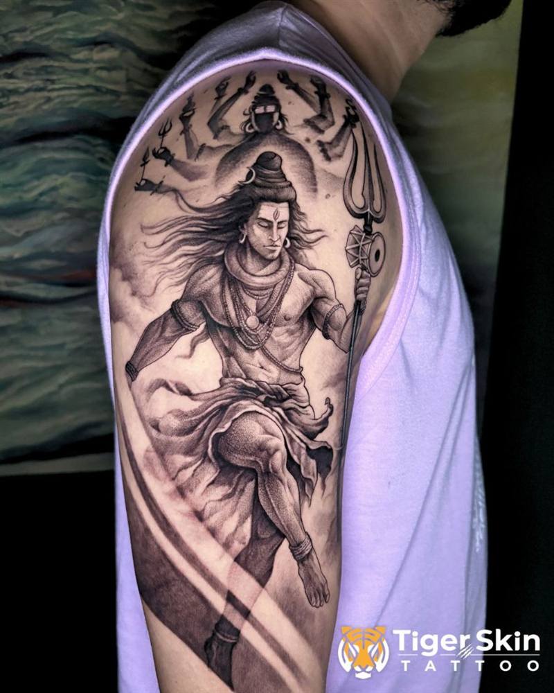 Mahadev Shiva religious tattoo in Thane by Tiger Skin